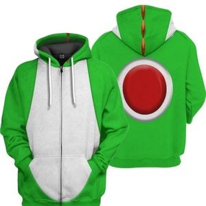 COPY - Bowser cosplay costume hoodie，Adult 3D printed full zip hoodie